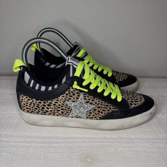 Gianni Bini Shoes - Gianni Bini Kaekko Glitter Star Cheetah Animal Print Fashion Sneakers Size 7